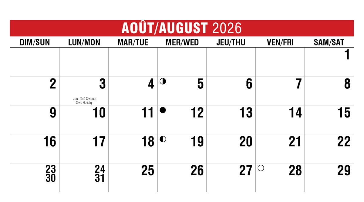 Galleria Canadian Scenes( ENG/Fr) Promotional Desk Calendar- 2026